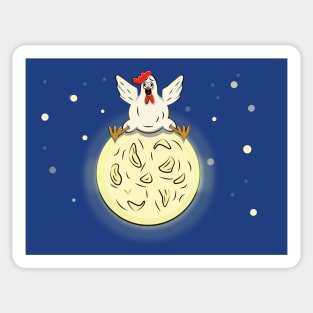 crazy chicken in space Sticker